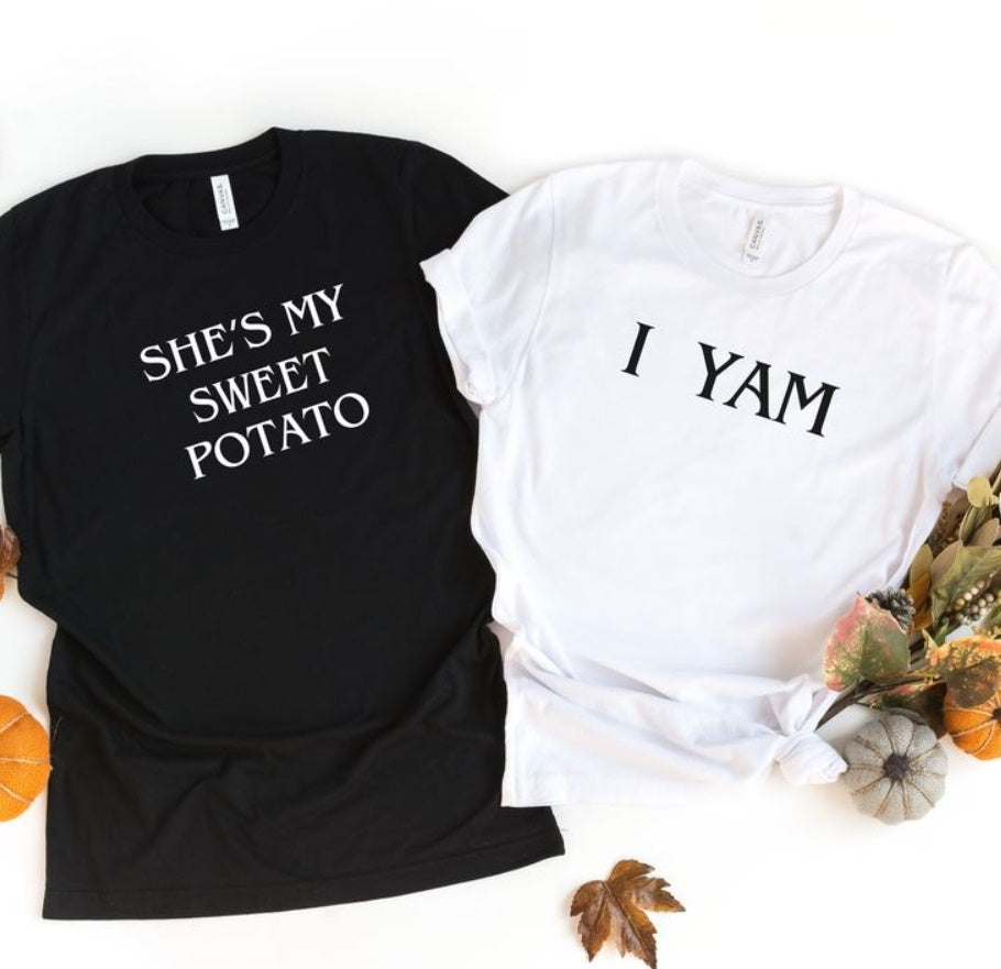 sweet potato couple shirt