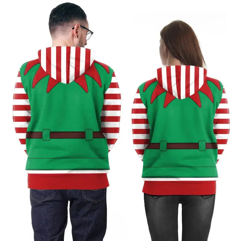 Elf Christmas Couple Hoodies for Boyfriend Girlfriend