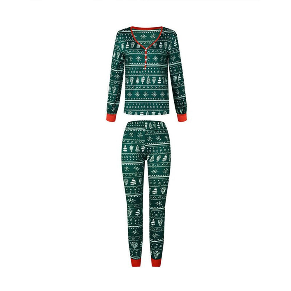 Green Tree Matching Christmas Pajamas for Couple