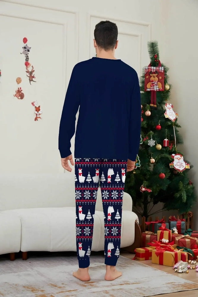 Cute Llama Christmas Couple Pajamas Set