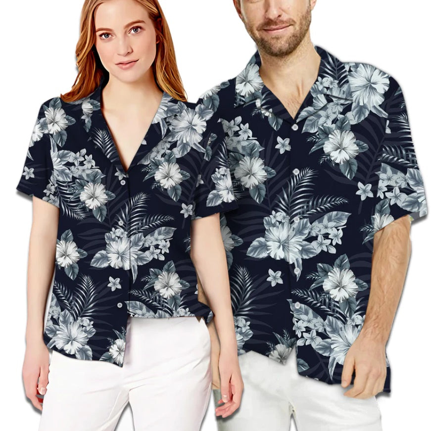 Crown King & Queen Couple Hawaiian Shirts