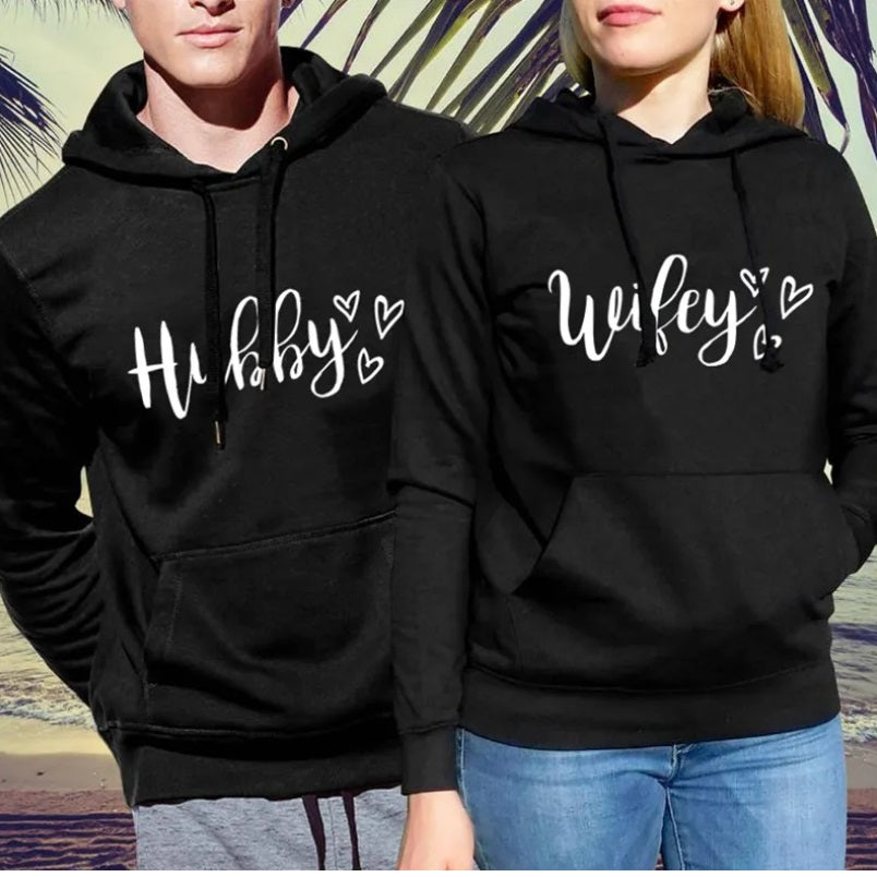 Hubby Wifey Couple Matching Hoodies