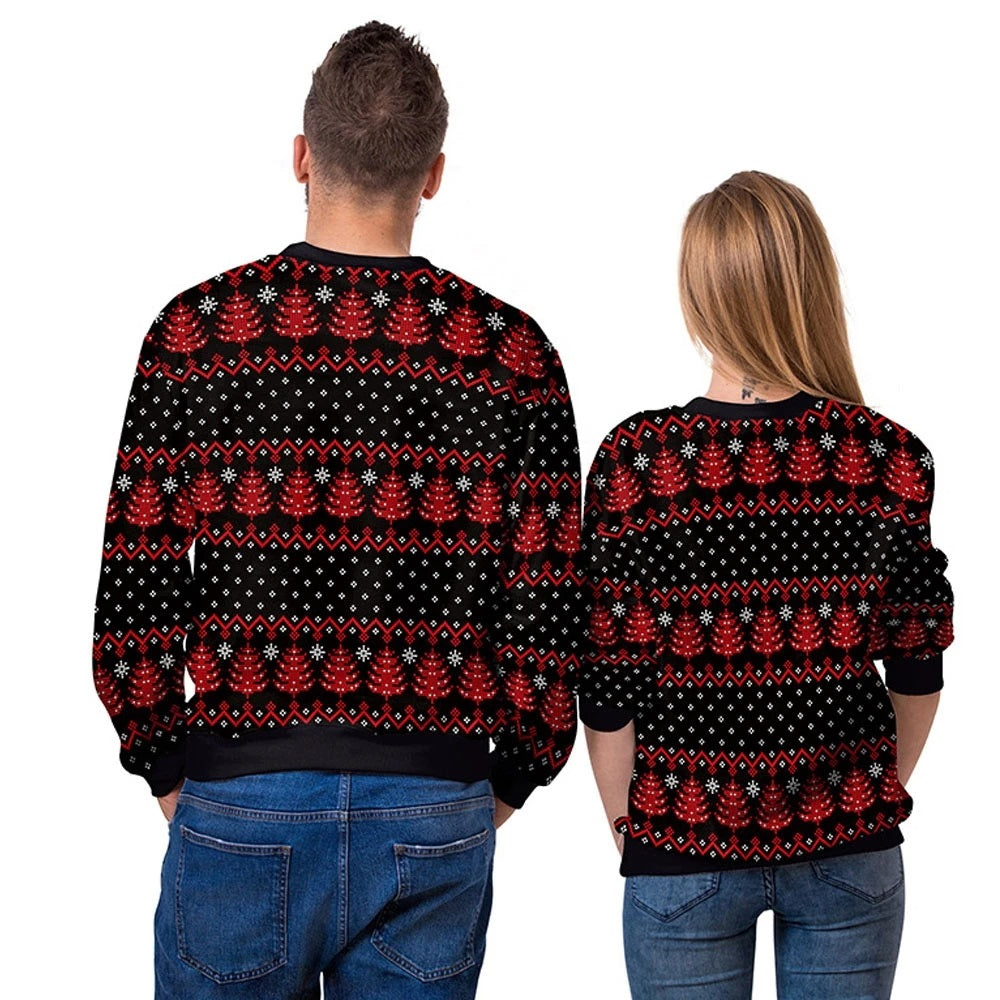 Skull Christmas Couple Ugly Sweaters - back