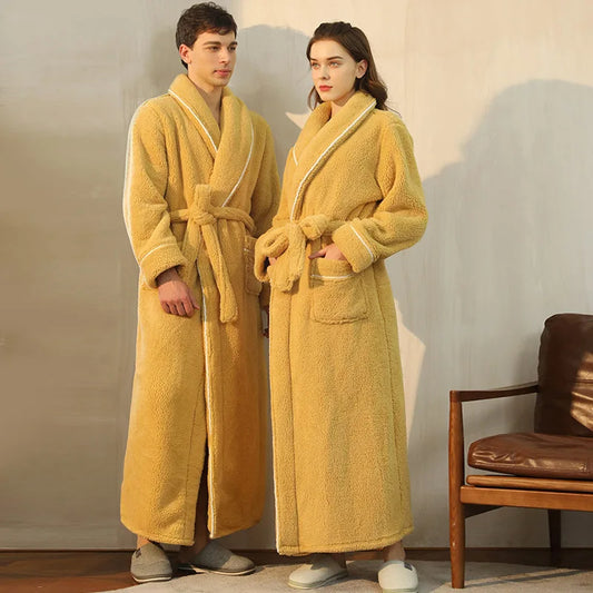 Long Sleeve Warm Bathrobes for Couple