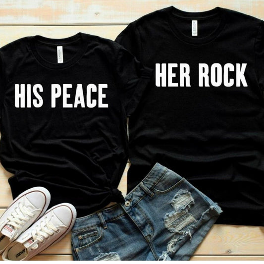 His Peace Her Rock Funny Shirts for Couple