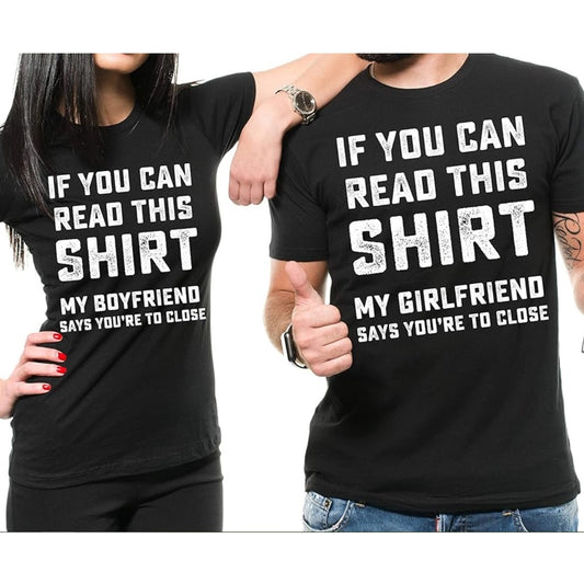 If You Can Read This Shirt Funny His & Her Couple Tees