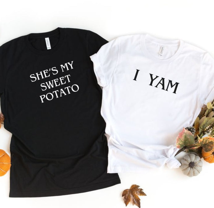 Sweet Potato & Yam Couple Funny Shirts