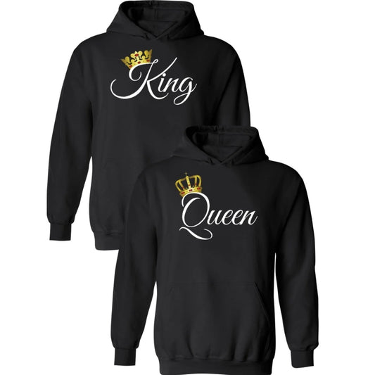 King Queen Matching Hoodies for Couples