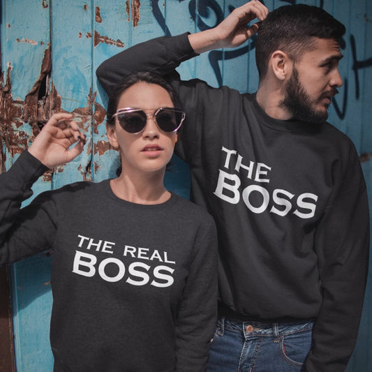 The Boss The Real Boss Couple Sweatshirts