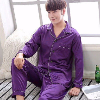 Satin Silk Couple Pajamas 