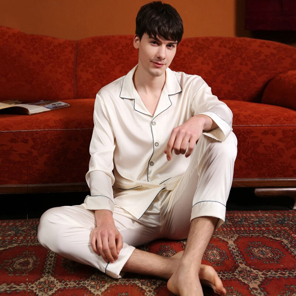 Satin Silk Couple Pajamas 