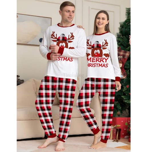 Deer Merry Christmas Couple Pajamas