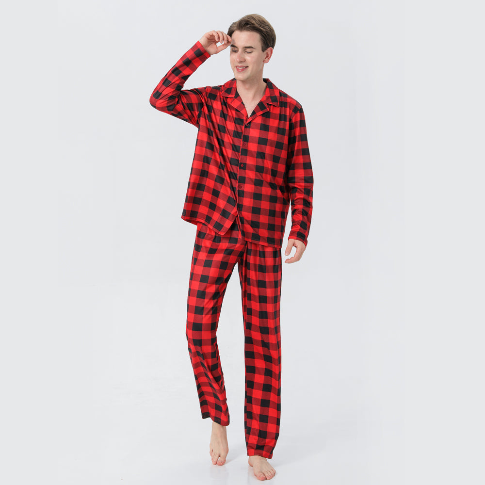 Red Plaid Matching Pajamas for Couple