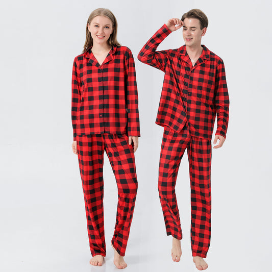 Red Plaid Matching Pajamas for Couple