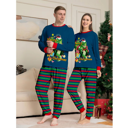 Cute T-rex Couple Matching Christmas Pajamas