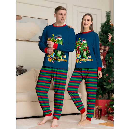 Cute T-rex Couple Matching Christmas Pajamas