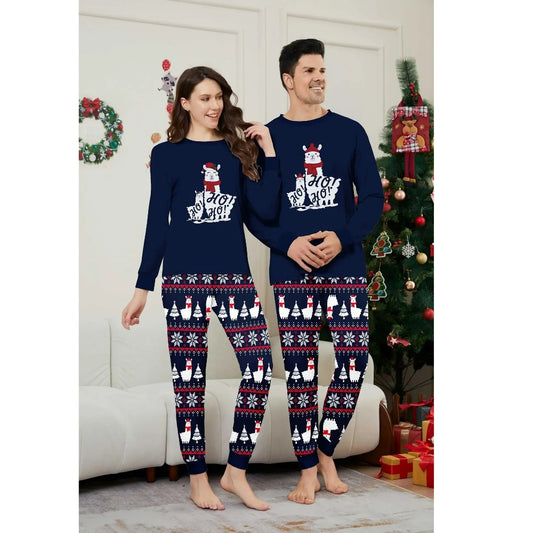 Cute Llama Christmas Couple Pajamas Set