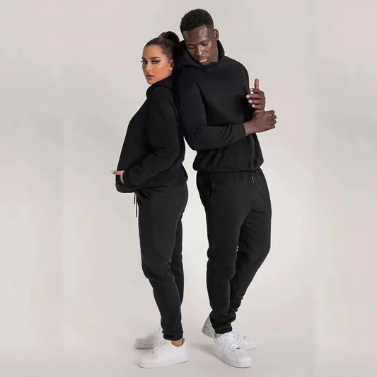 Plain Solid Color Couple Matching Sweatsuits