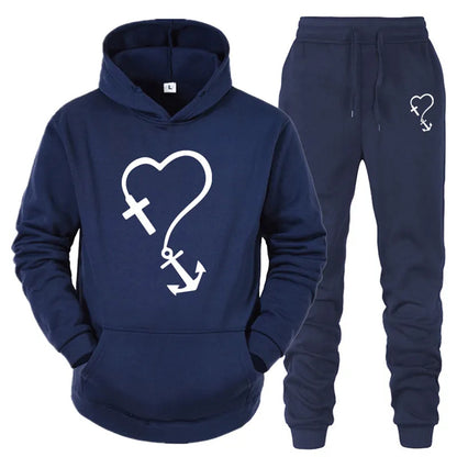 Cross Love & Believe Matching Couple Sweatsuits Tracksuits