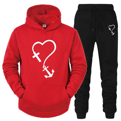 Cross Love & Believe Matching Couple Sweatsuits Tracksuits