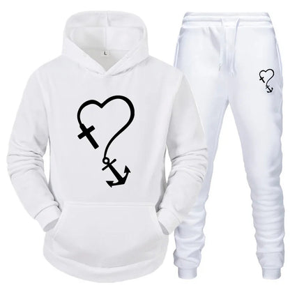 Cross Love & Believe Matching Couple Sweatsuits Tracksuits