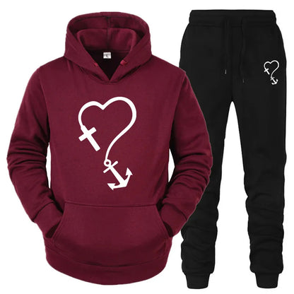 Cross Love & Believe Matching Couple Sweatsuits Tracksuits