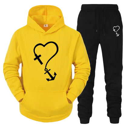 Cross Love & Believe Matching Couple Sweatsuits Tracksuits