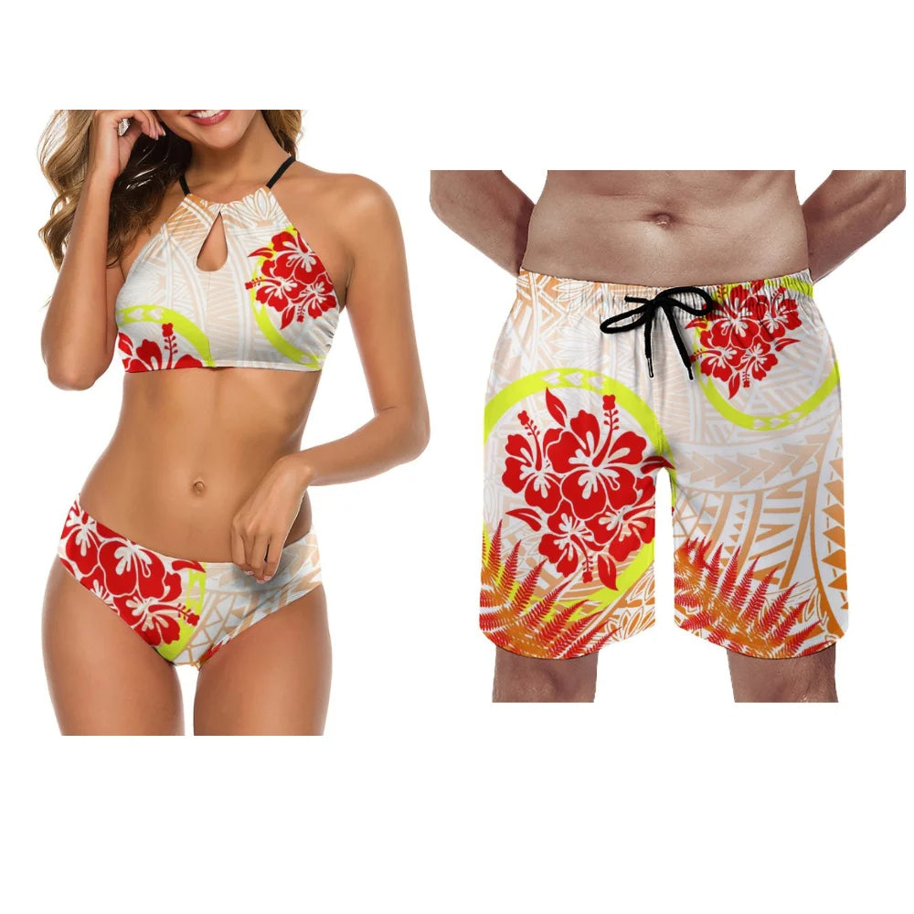 Summer Hawaiian Couple Swimware Swimsuit