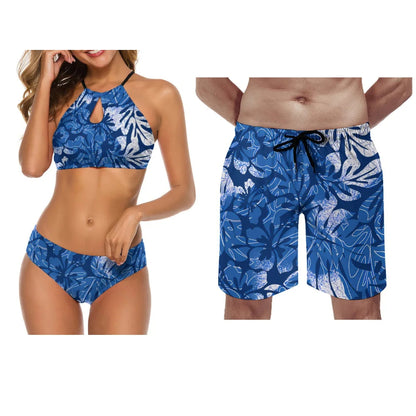 Summer Hawaiian Couple Swimware Swimsuit