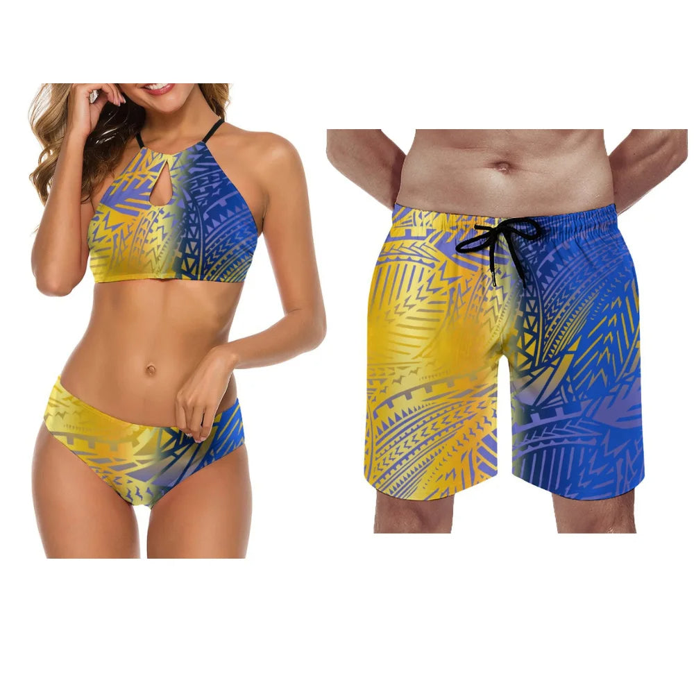 Summer Hawaiian Couple Swimware Swimsuit
