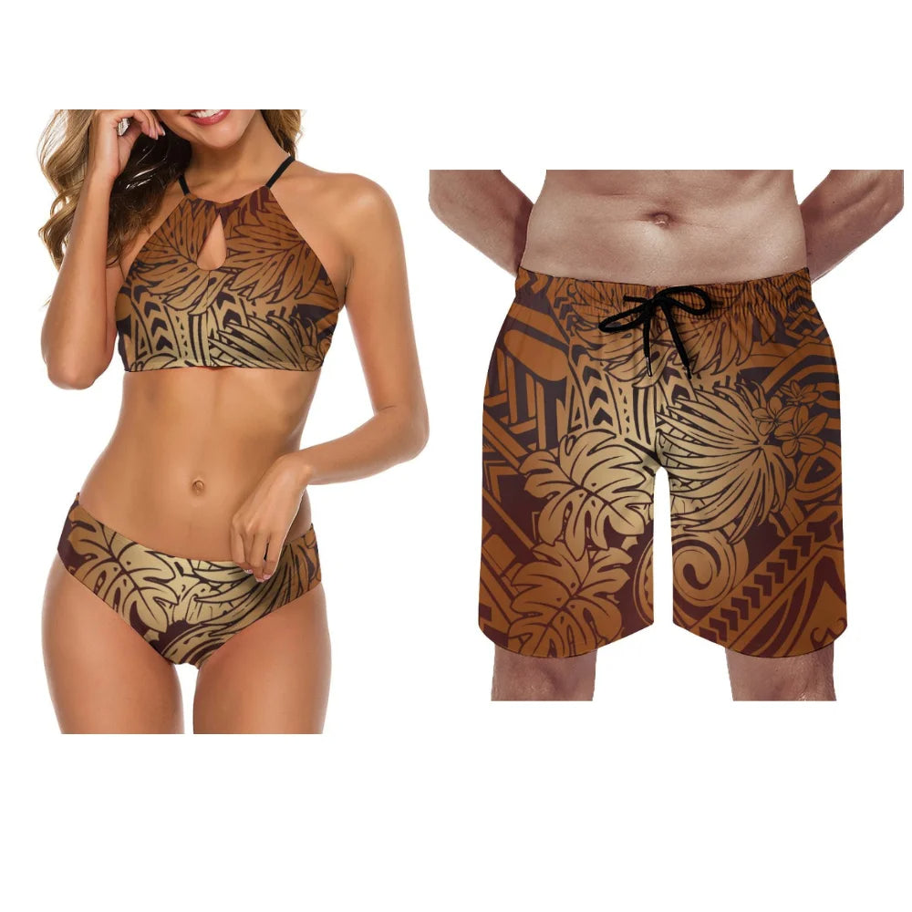 Summer Hawaiian Couple Swimware Swimsuit