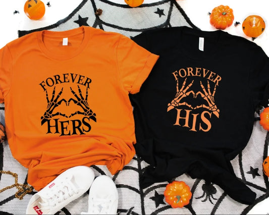 Forever His Her Matching Halloween Shirts for Couple