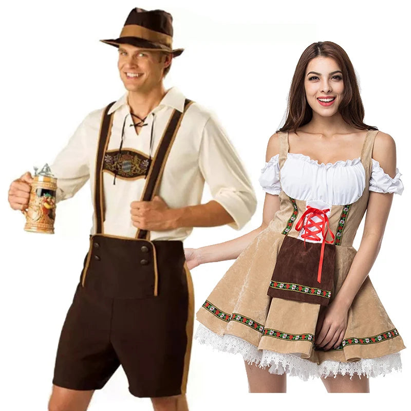 Oktoberfest Bartender Waitress Couple Cosplay Costume