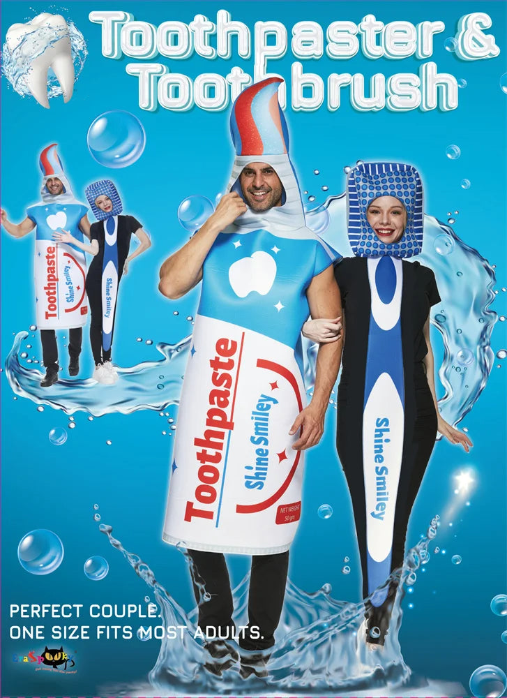 Toothbrush & Toothpaste Costume Halloween for Couple