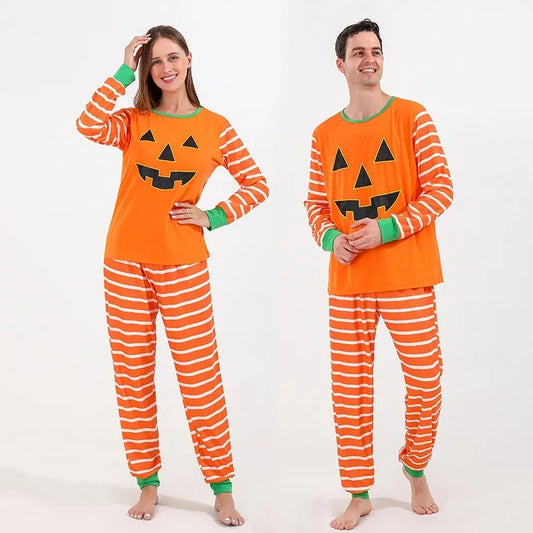 Pumkin Face Cute Halloween Pajamas for Couple