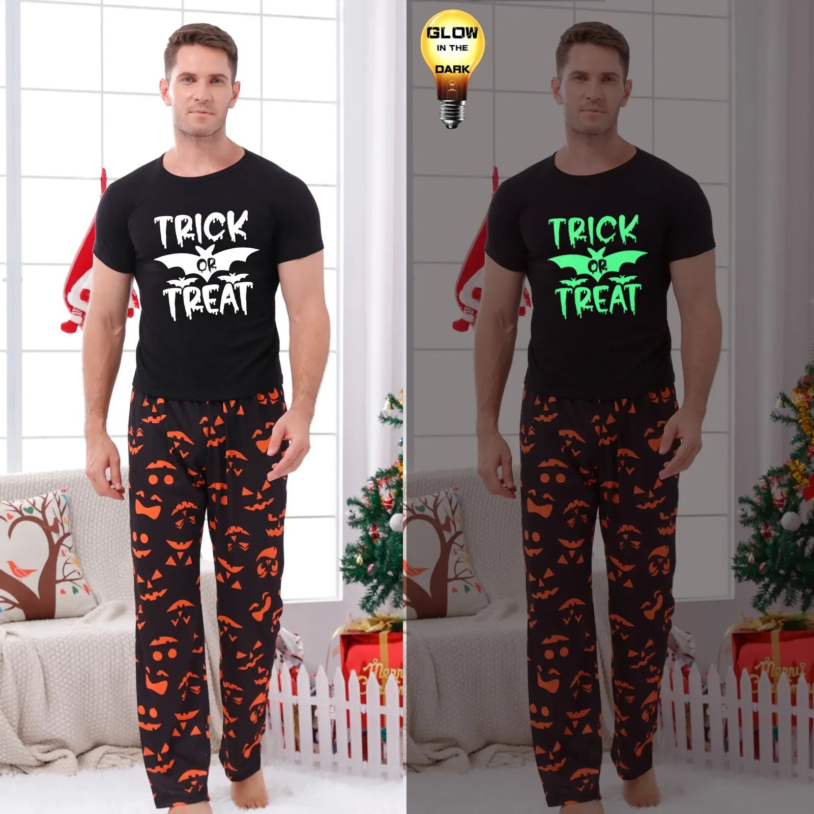 Trick Or Treat Couple Halloween Pajamas