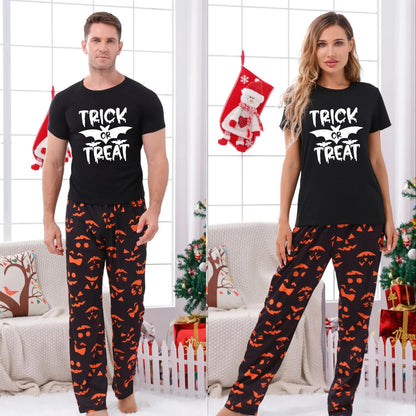 Trick Or Treat Couple Halloween Pajamas