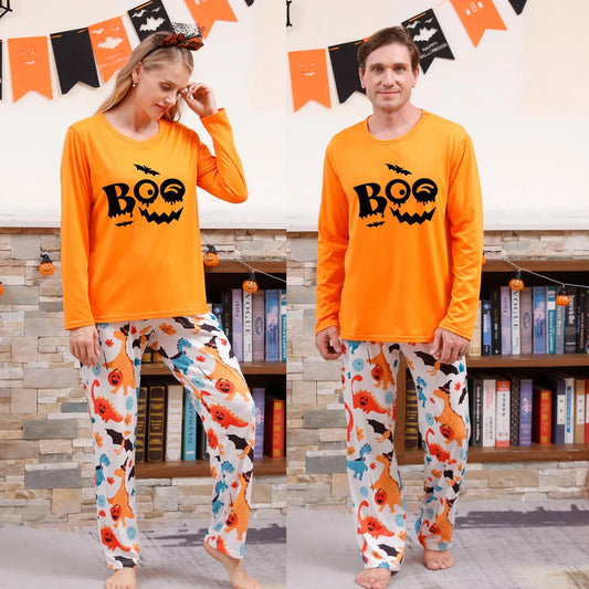 Boo Face Couple Halloween Pajama Sets