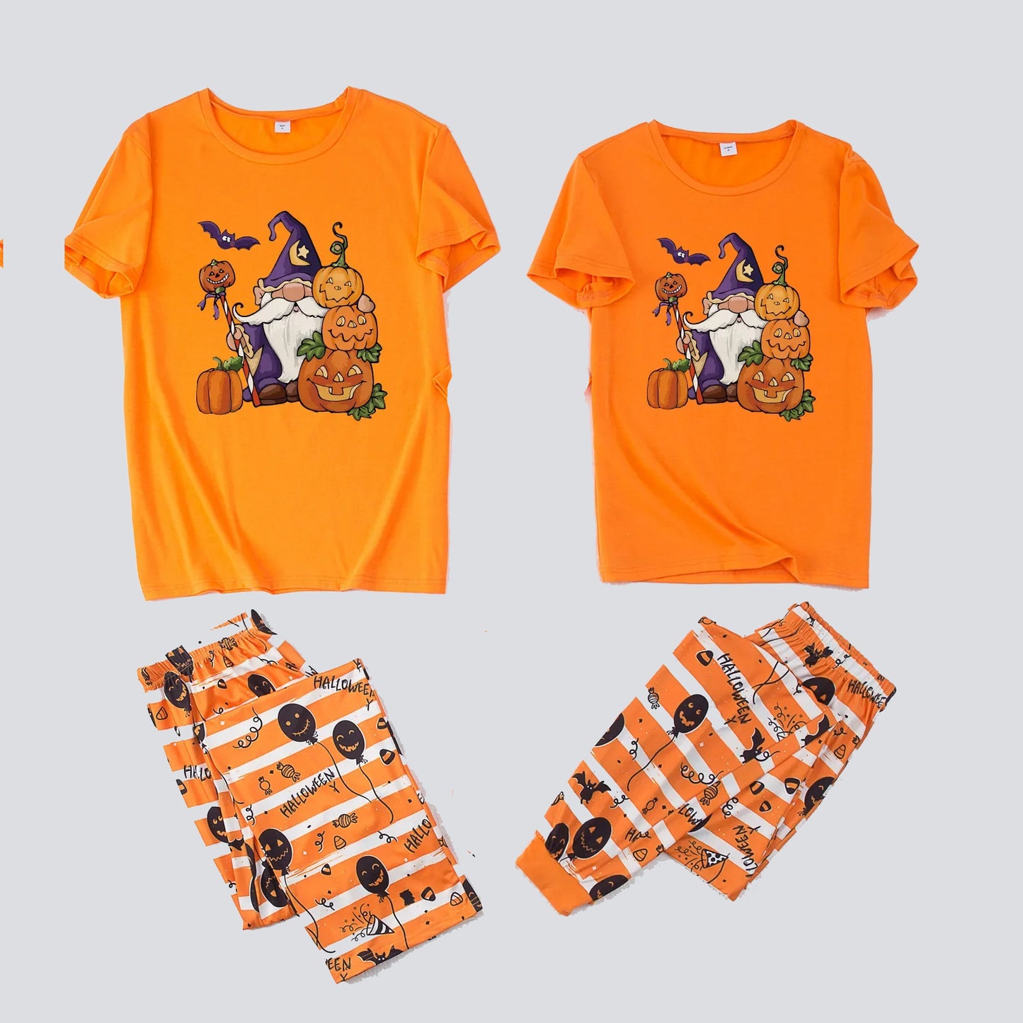 Gnome Pumpkin Couple Halloween Pajamas