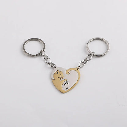 Cute Cat Couple Keychains