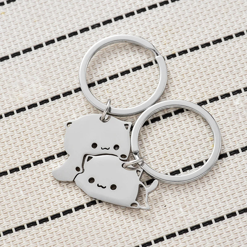 Cute Cat Couple Keychains