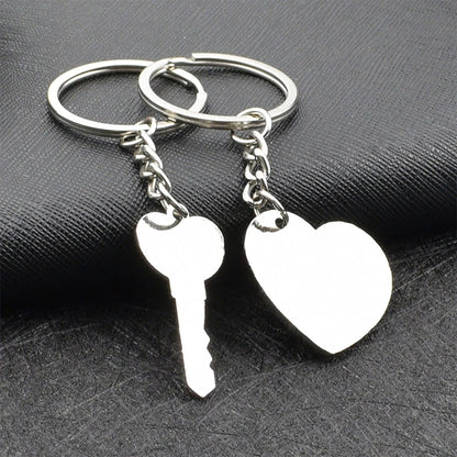 I Love You Key Lock Heart Couple Keychains