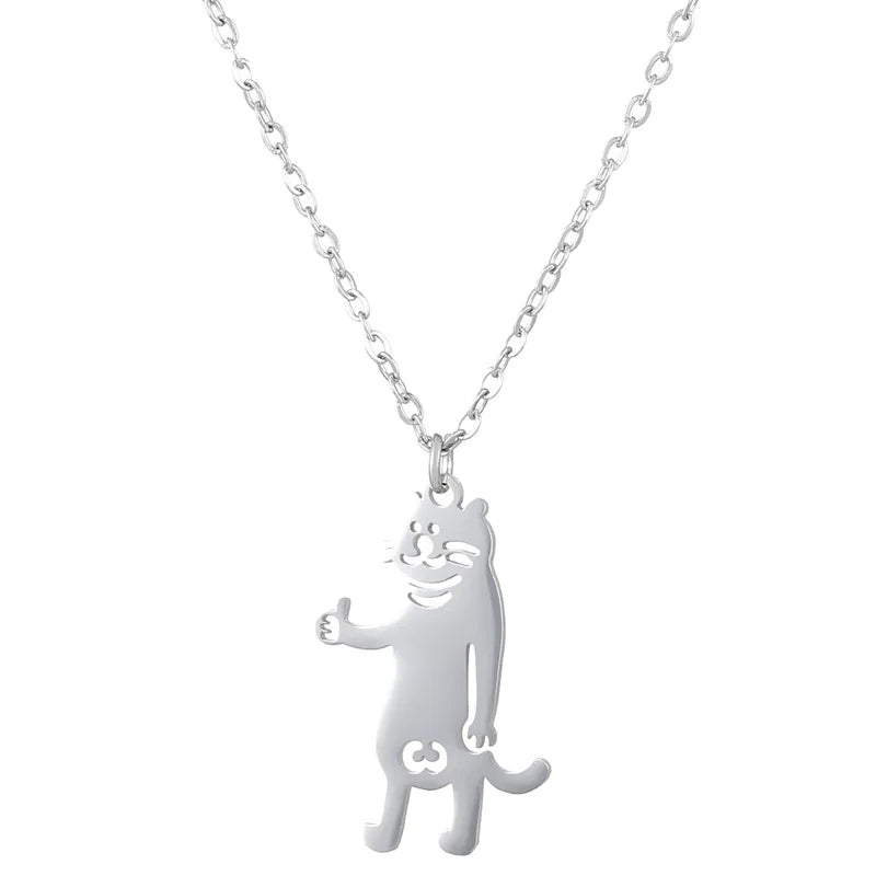 Funny Cat Dog Necklaces for Couple Lovers