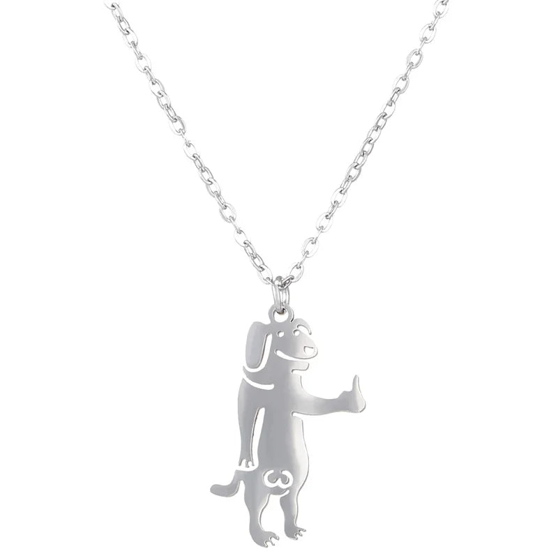 Funny Cat Dog Necklaces for Couple Lovers