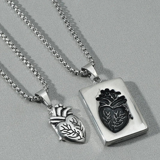 Heart Puzzle Matching Couple Necklaces