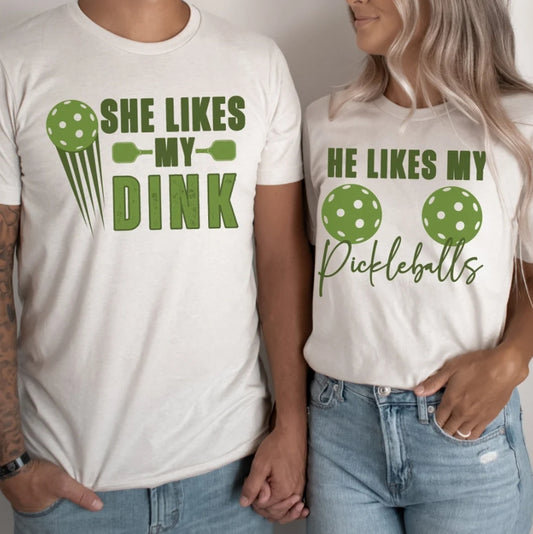 Pickleball Dink Couple Matching Shirts