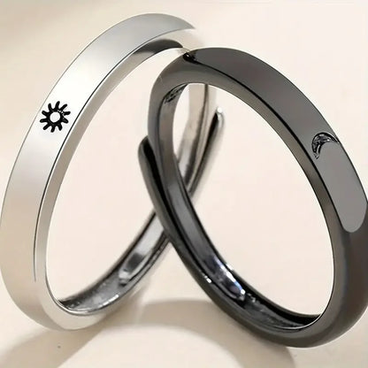 Sun Moon Couple Rings