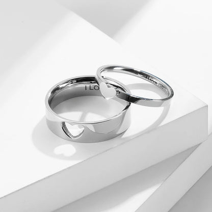 I Love You Heart Couple Ring Set