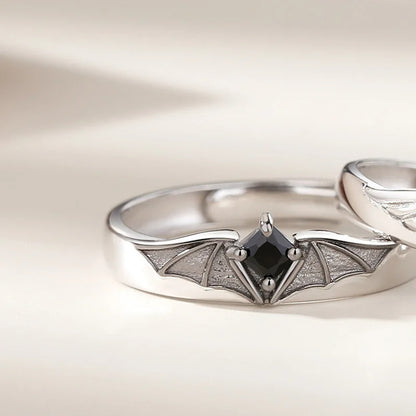 Crystal Angel Demon Wings Couple Rings