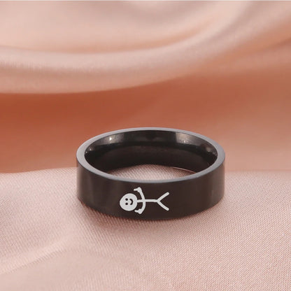 Middle Finger Stickman Funny Couple Rings